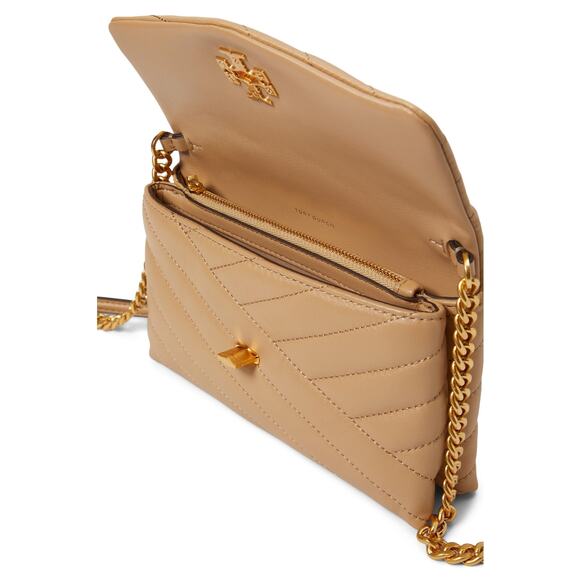 Tory Burch Kira Chevron Chain Wallet, Desert Dune - Picture 3 of 4